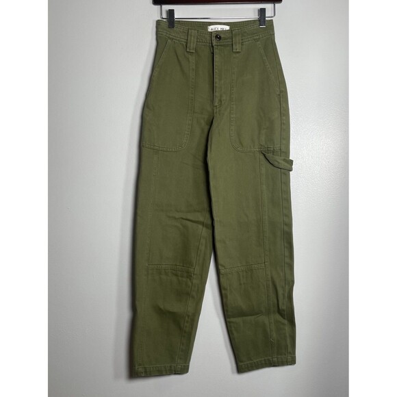ALEX MILL Phoebe Straight Leg Cargo Pants Size 24 Green Casual Utility Cotton - Picture 2 of 13